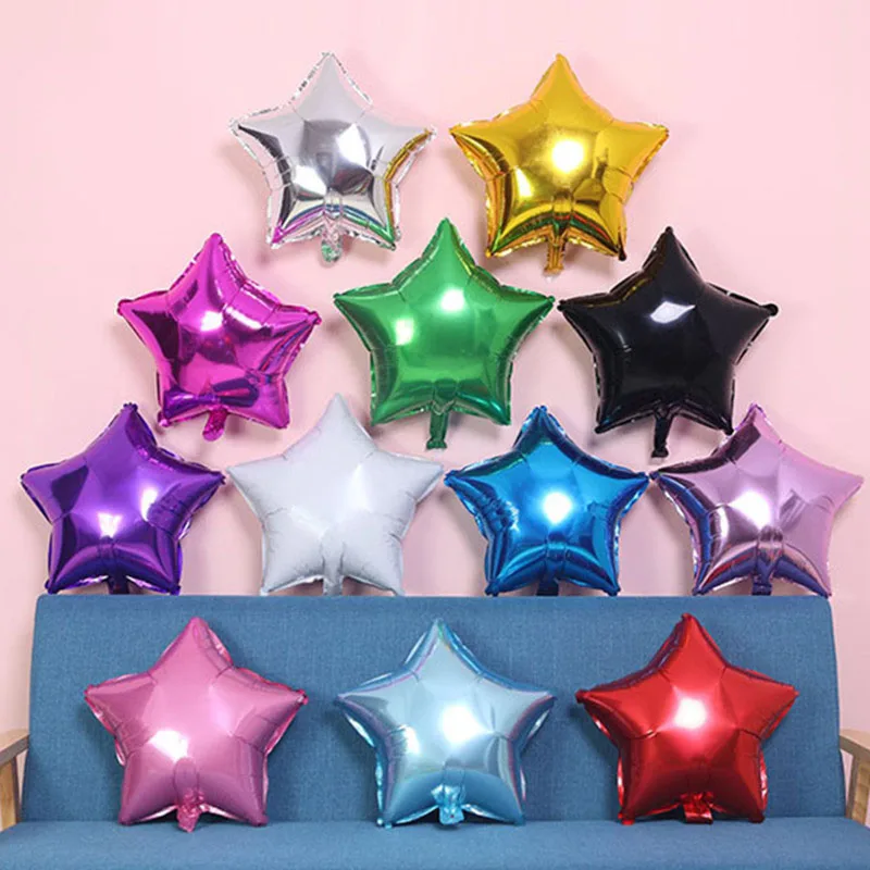 10 шт. дюймов воздушные шары с пятиконечной звездой из фольги для детского душа