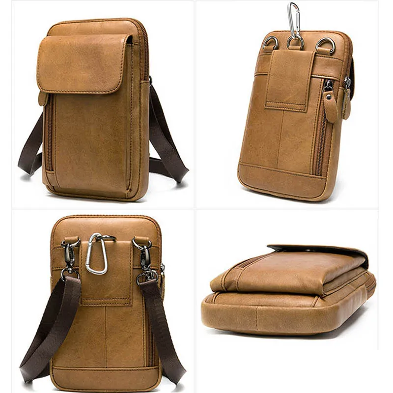 Мужские поясные сумки из натуральной кожи поясная сумка 6 5 дюймов для телефона
