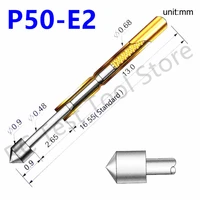 100pcs spring test probe p50 e2 metal test probe copper nickel plated electronic spring test probe head dia 0 90mm p50 e