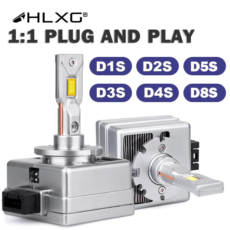 Лампа светодиодная для автомобильных фар HLXG D1R D2R D3R D4R D5S D1S D2S D3S D4S D8S 90 Вт|Передние