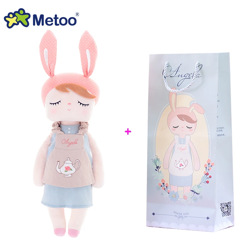 Metoo в штучной упаковке Фруктовые Куклы кукла Анджела мягкие ToysAnimals детская одежда для девочек для мальчиков Kawaii Детские Плюшевые мультфильм кролик, мягкие игрушки - Цвет: Серебристый