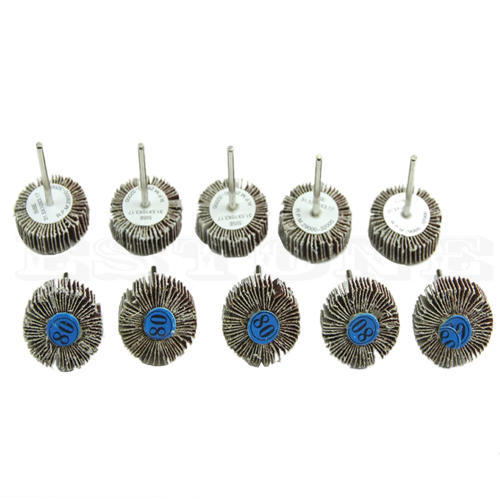 

Hot 10pc Flap Wheels Disc Set Sanding Sandpaper 80# Grit For Power Rotary Tools