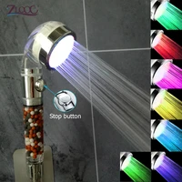 zloog hot handheld bathroom led shower head high pressure water saving anion spa filter rain shower head