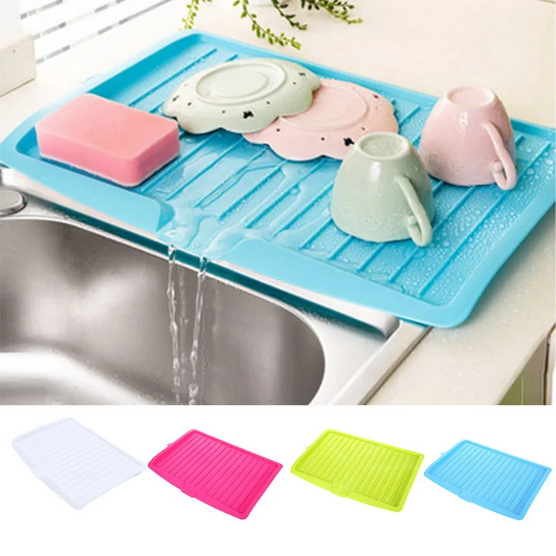 

Multifunctional Sink Tray Rectangular Dish Rack Kitchen Plastic Drain Tray