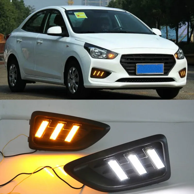 Для Hyundai Accent Solaris Verna 2017 2018 светодиодный дневный ходовой светильник DRL