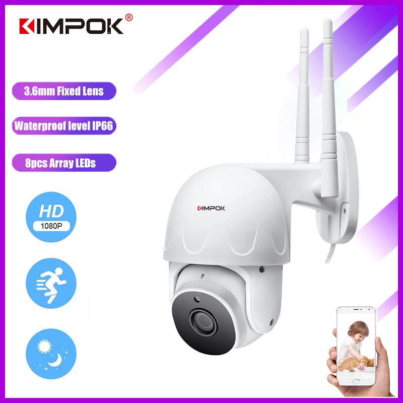 Беспроводная скоростная купольная IP камера с поддержкой Wi Fi 1080P 2 МП|Камеры