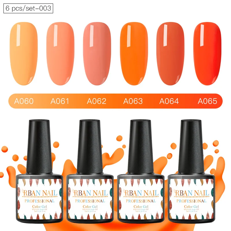 RBAN NAIL 6 шт./компл. стандартный набор искусственных гель удаляемый замачиванием