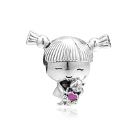 pigtails girl charm beads for silver 925 original charms bracelets diy family sign silver beads for jewelry making 2019 new