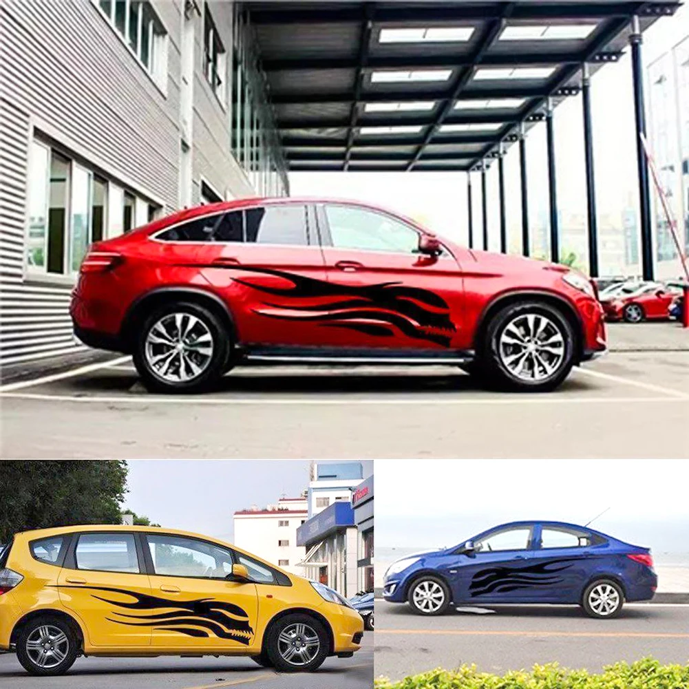 

Car sticker Flame Fire Skull Head Alien Sticker Automobile Stickers Stripe Universal Model Cars Decoration 2PCS Fashion