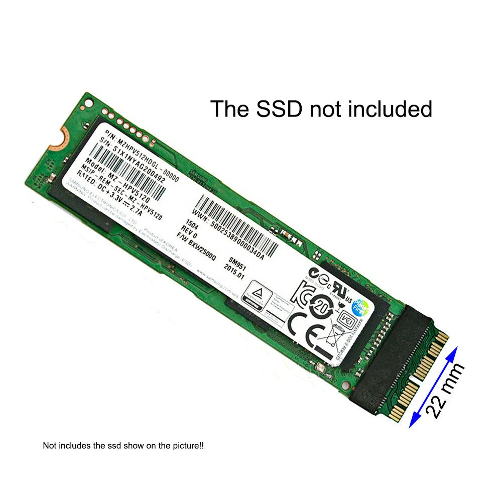 

M key M.2 SSD Adapter for MACBOOK Air A1465 A1466 Pro A1398 A1502 2013 20142015