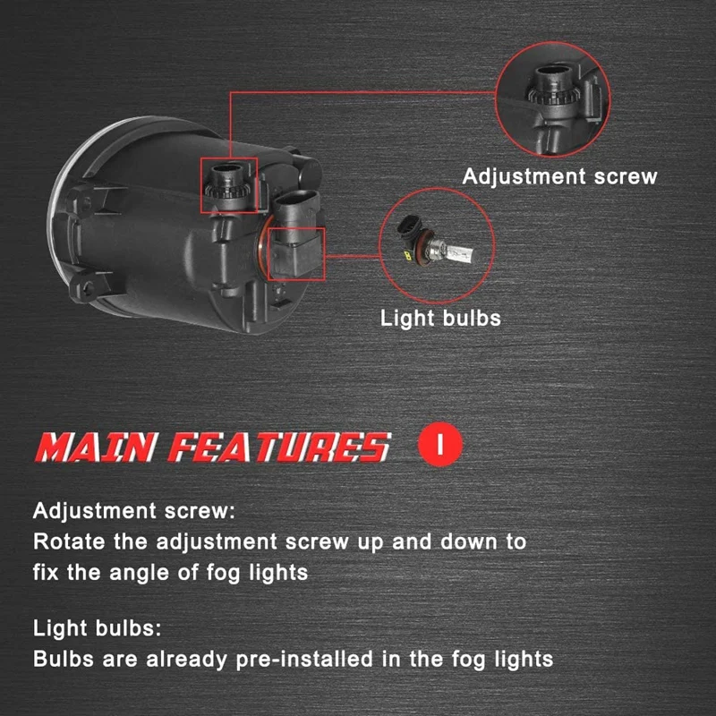 

Car Fog Light Lamp Replacement for Toyota Sienna 2011-2017 Front Bumper Fog Lamp Frame Cover Kit,5212808030,5212708030