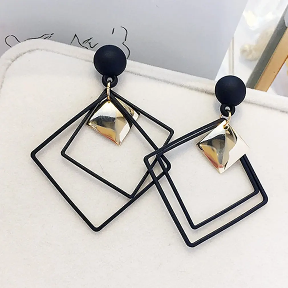 Черные висячие серьги в летнем стиле темпераментная Длинная подвеска