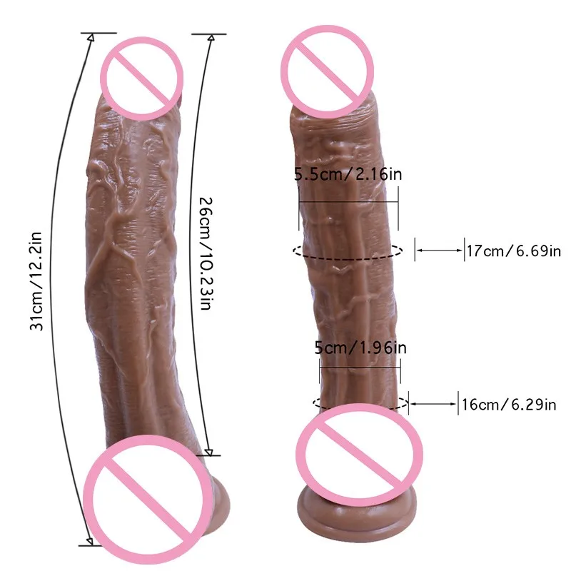 31 см огромный фаллоимитатор жидкий силикон реалистичный пенис влагалище оргазм