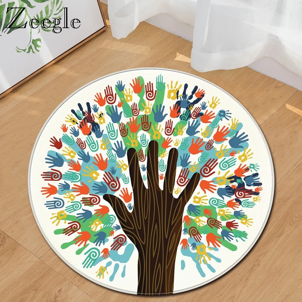 Круглый коврик Zeegle впитывающий для ног удобный спальни украшения коридора