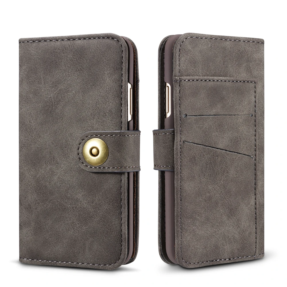 Magnetic Removable Back Leather Cover for Iphone 11 Pro MAX XR X XS 8 7 6 Plus Case Card Wallet Flip |