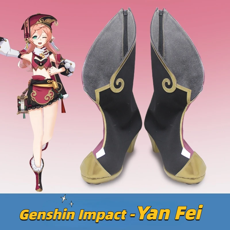 

Аниме Горячая игра Genshin Impact Yan Fei Индивидуальный размер 35-50 унисекс обувь для косплея