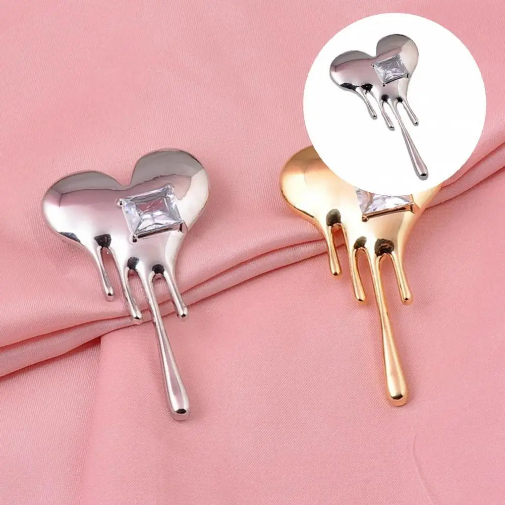 

Party Badge Classic Copper Mini Heart Shaped White Cubic Zirconia Brooch Pin Costume Accessories Lapel Pin Brooch Pin