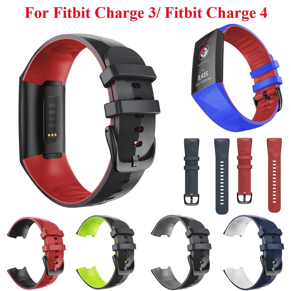 

JKER Colorful Silicone Watch Strap For Fitbit Charge 3 Band Sport Watch Replacement Wristband Strap For Fitbit Charge 4 Strap