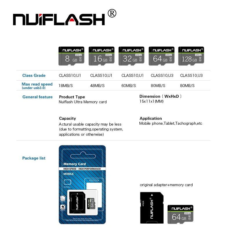 Высокоскоростная карта micro sd 8 ГБ 16 32 64 Гб класс 10 флэш-памяти sdcard для