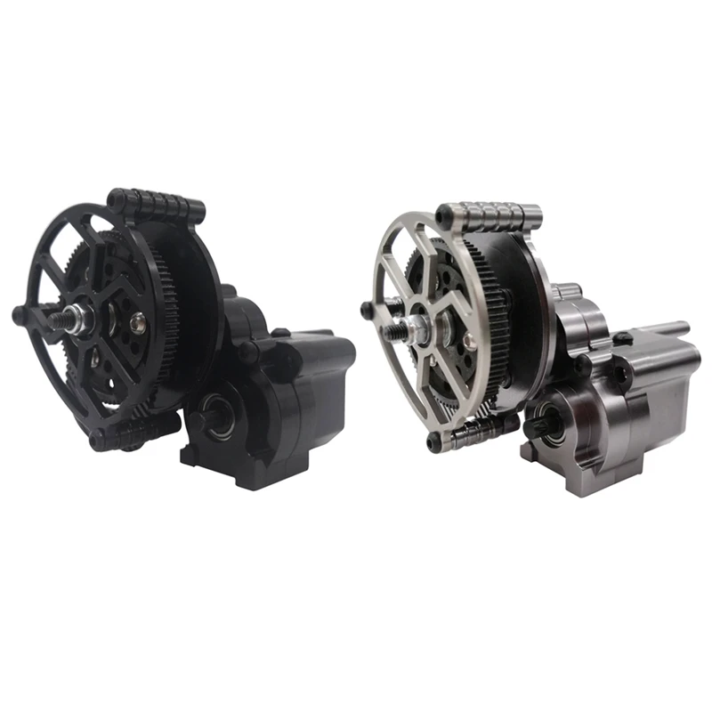 

2Set Metal CNC Gear Box Transfer Transmission Case Center Gearbox With Steel Gear Set For 1/10 Axial Wraith,B & C