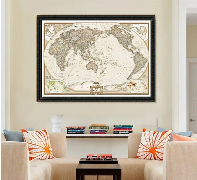 

World Map living room bedroom hotel woven wallpaper murals Custom Size