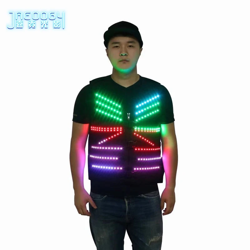 Цветной светодиодный светящийся жилет для бара DJ певец атмосфера флуоресцентный