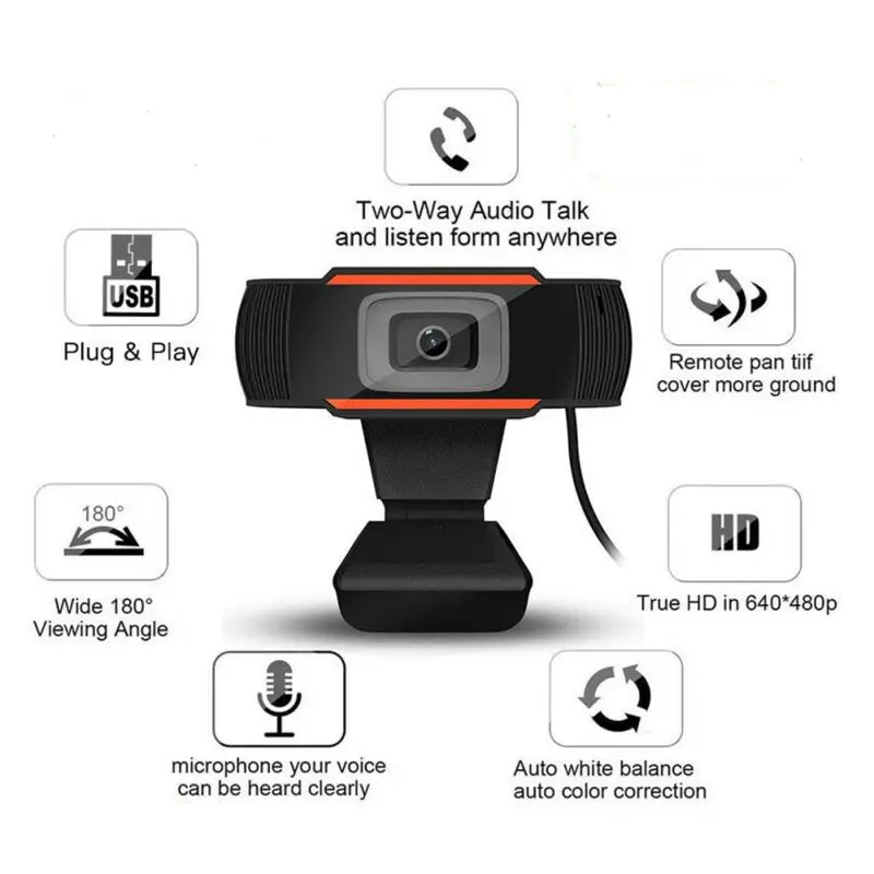 Беспроводная компьютерная веб-камера 1080p камера 30 градусов вращающаяся видео