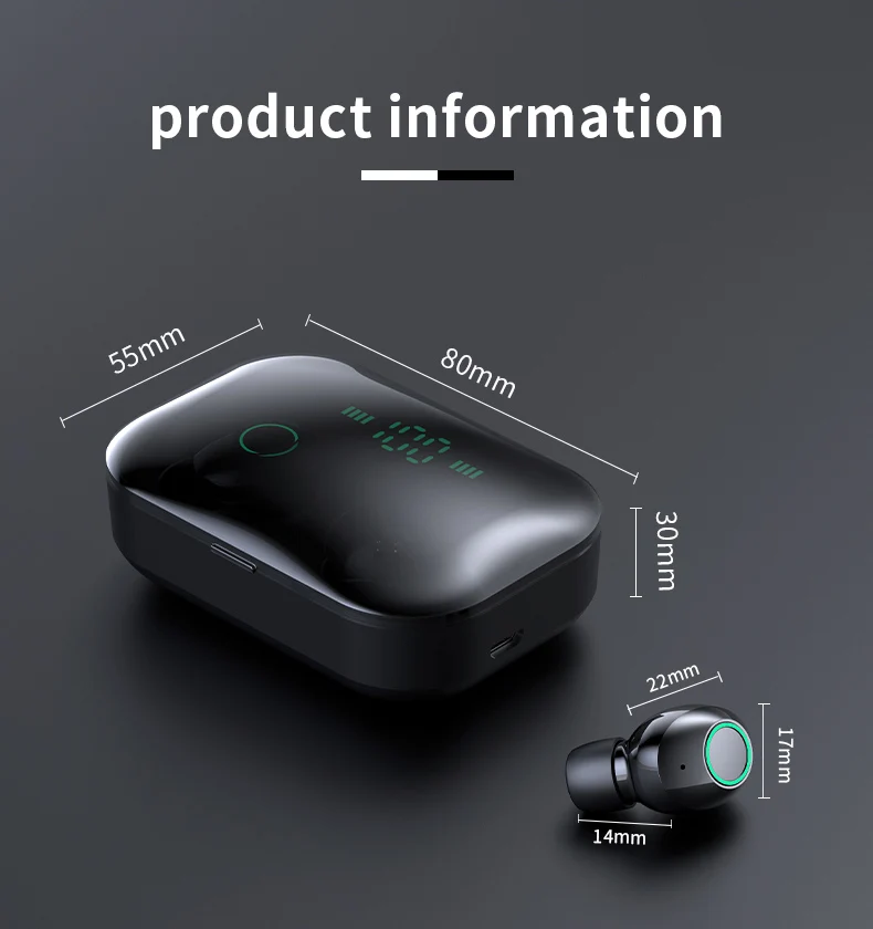 

ACHAS TWS Mini Bluetooth Earphones Business Earbuds Waterproof IPX7 Sports Earbuds wireless Headphones For xiaomi huawei iphone