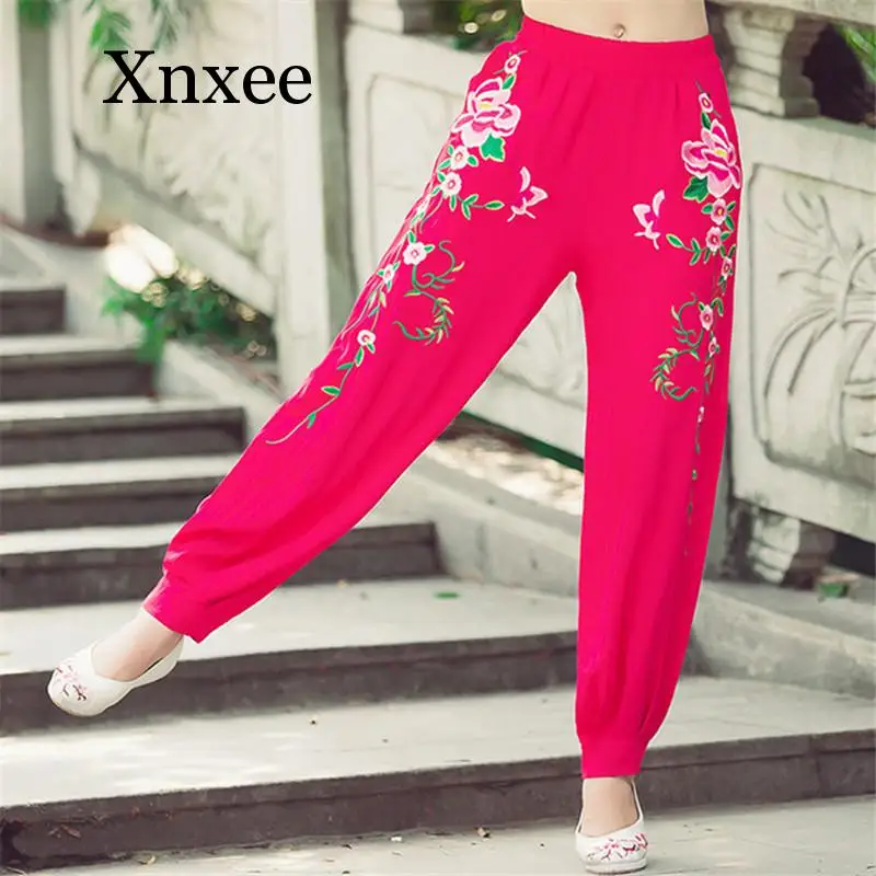 Брюки женские с вышивкой винтажные элегантные брендовые штаны в стиле Харадзюку