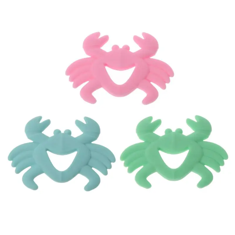 

Детская форма краба Прорезыватель жевательные подвески детские зубы подарок игрушки Детские Силиконовые Бусины Прорезыватель