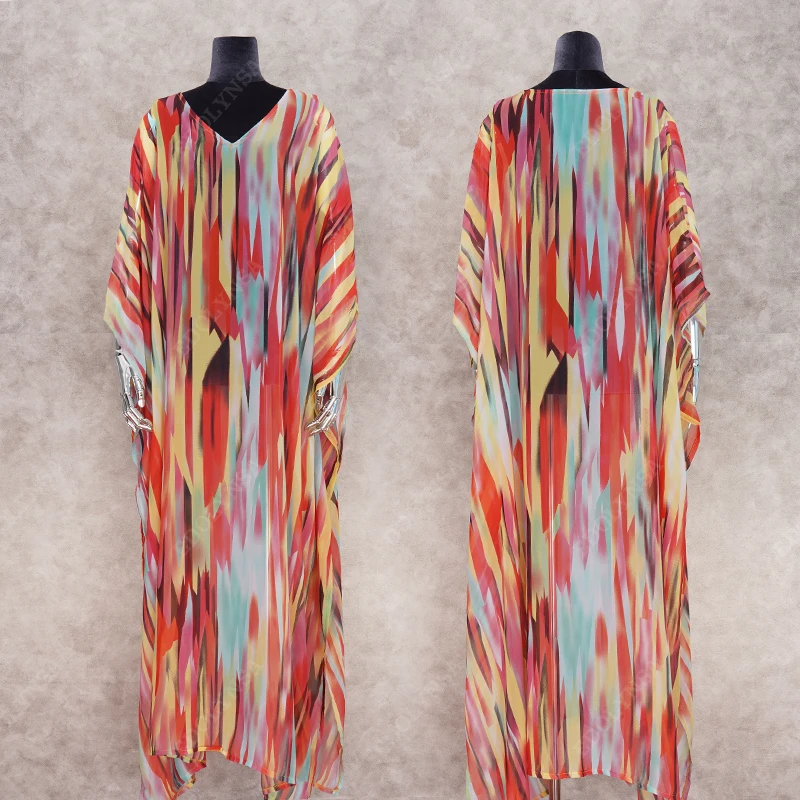 Шифоновая накидка большого размера для бикини Пляжная женщин парео туника