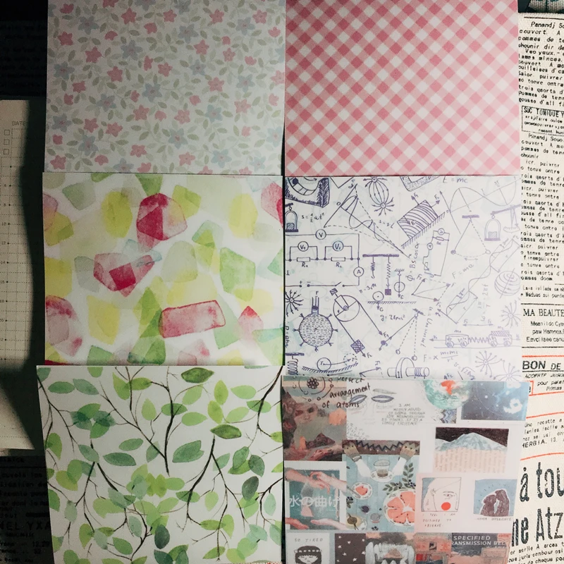 6 цветов винтажные Прозрачные бумажные стикеры в виде бархата для рукоделия