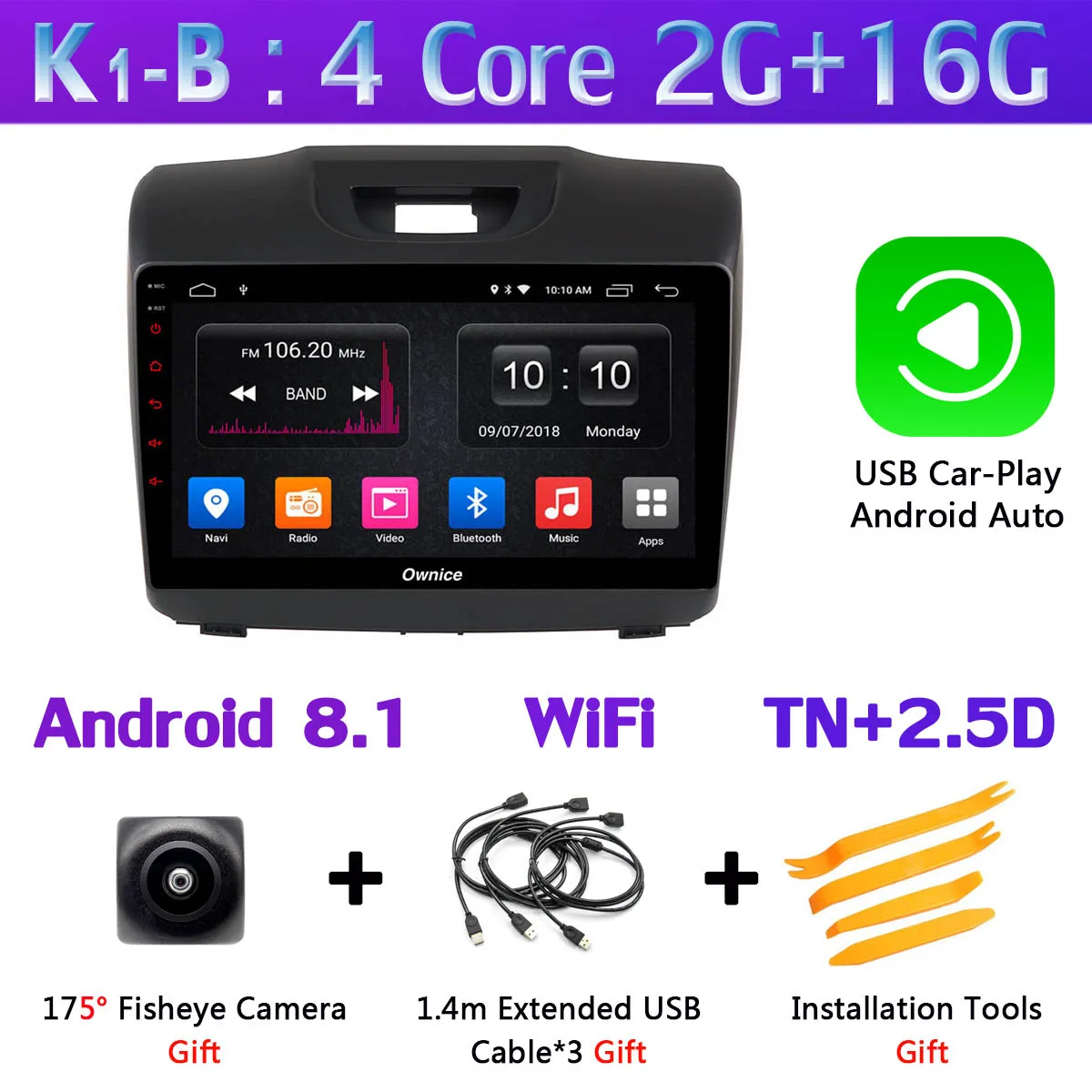 K1-B-CarPlay 1Din " 360 ° панорамный автомобильный dvd-плеер Android gps для Isuzu D-max MU-X Chevrolet Trailblazer Colorado LT S10 автомобильный DSP Carplay 4G - Цвет: K1-B-CarPlay