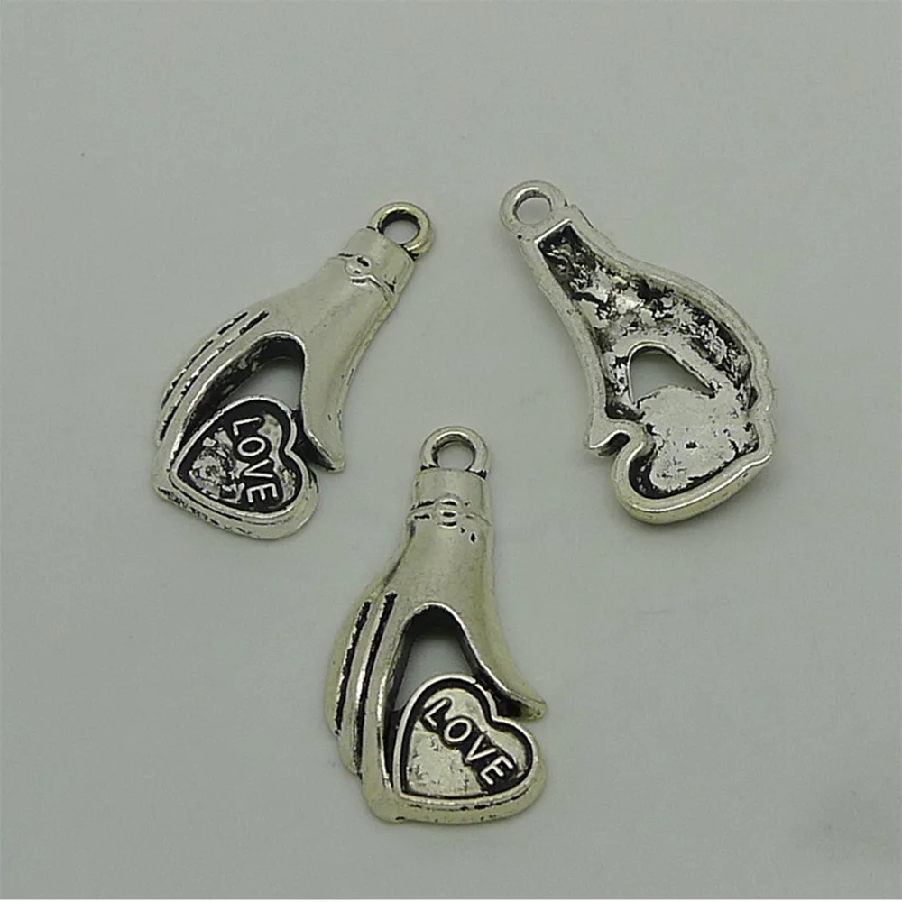 

Charm For Making Jewelry Pendants Loving Hands Charms 23x25mm 10pcs
