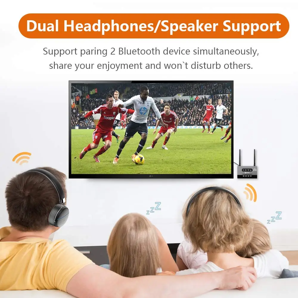 Bluetooth 5.0 Transmitter Receiver Long Range Audio Adapter for TV PC Headphone aptX HD Low Latency Dual Link Optical RCA 3.5mm |