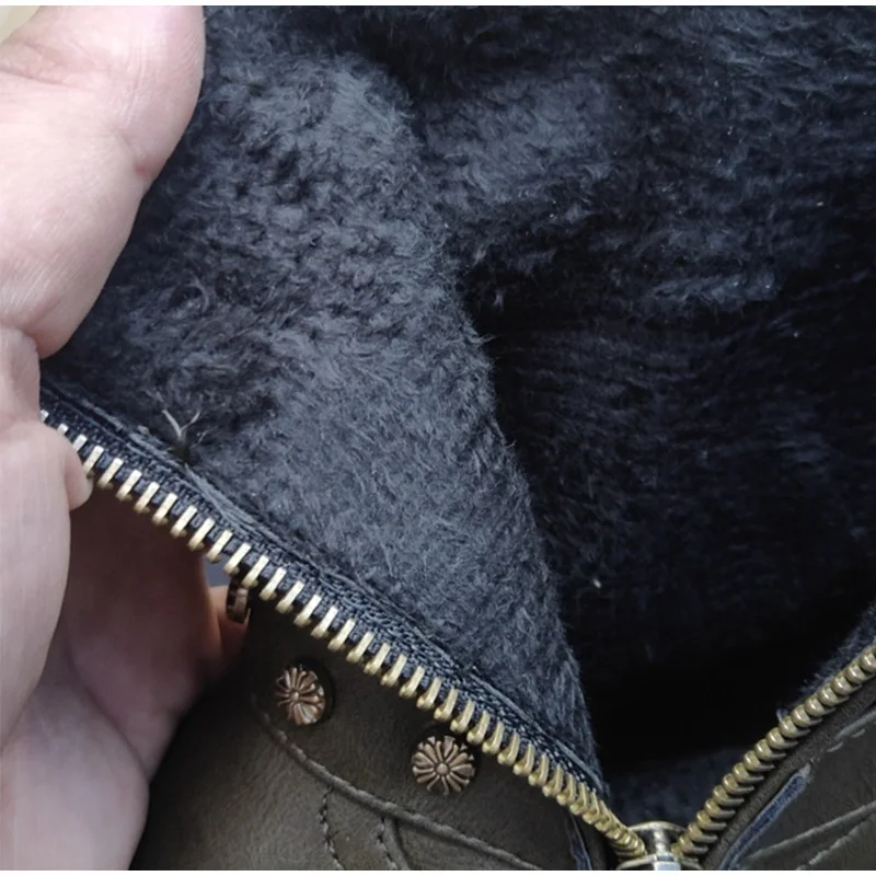 

2020 Autumn Women Ankle Boots Vintage Rivet Ladies Shoes Block Heels Short Boots Woman Zipper PU Leather Female Winter Footwear