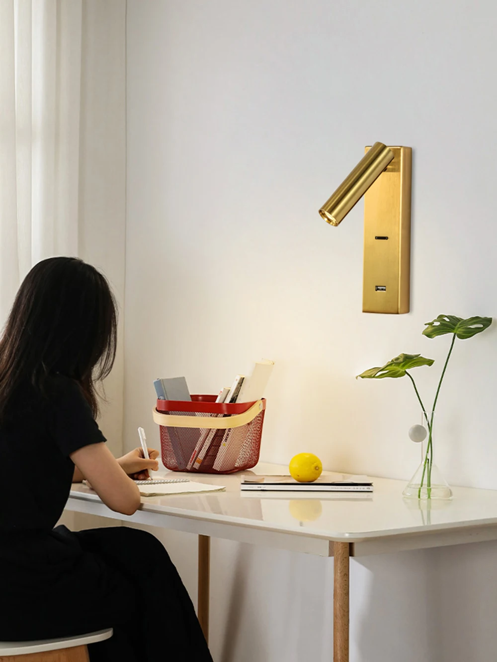 

Hartisan Modern Night Light Reading Lamp Bedroom Study Balcony Living Room USB Charger Rotating Spot Led Decorative Wall Sconces