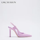 Сандалии LMCAVASUN для женщин 2021, туфли на высоком каблуке с острым носком, элегантные сандалии во французском стиле