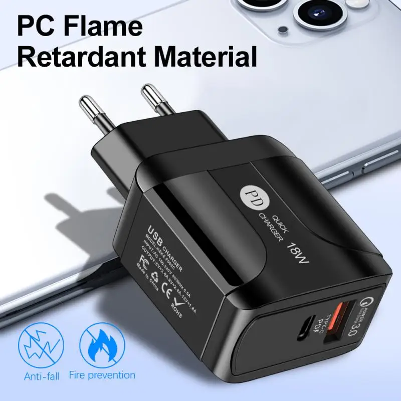 Быстрое зарядное устройство QC3.0 PD18W для быстрой зарядки со светодиодным дисплеем