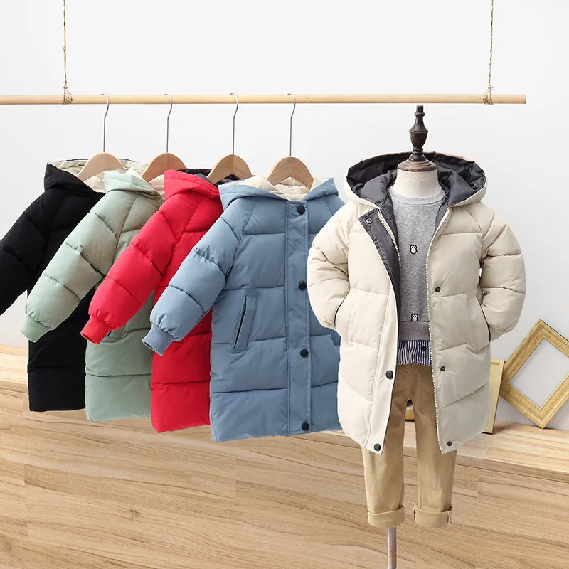 

2020 Winter Boys Jacket Child Kids Thick Warm Parkas Hooded Coats Baby Girls Long Outwear Children Windbreaker Jackets Clothing