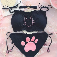 jpanese cute cat girl anime cosplay cartoon cos costumes school student bra and panty set sexy lingerie womens intamate 2021 new