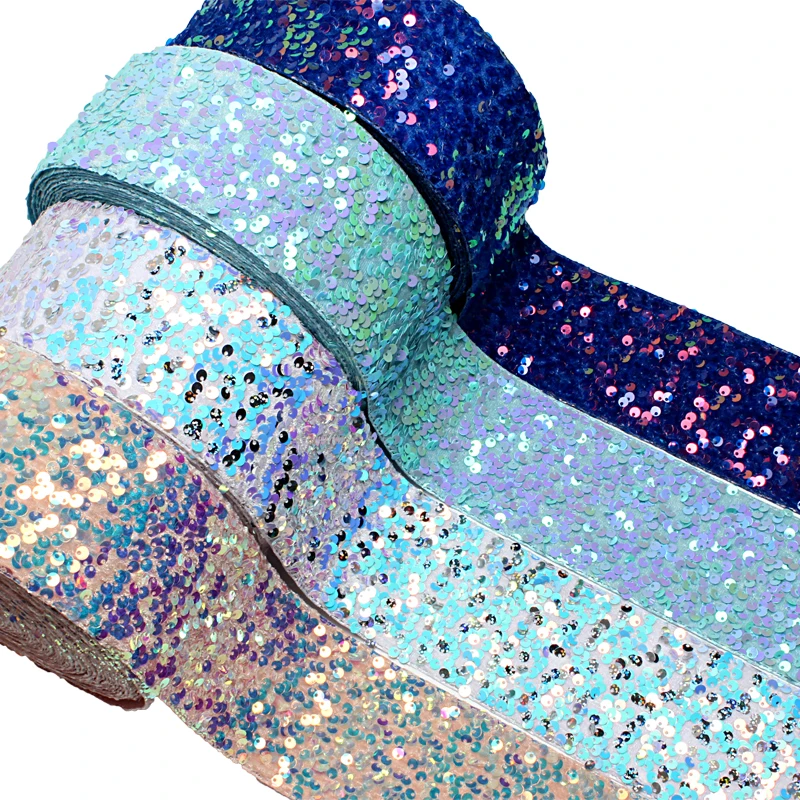 

(20 ярдов/партия) Популярные бархатные ленты с блестками listons 3 "75 мм