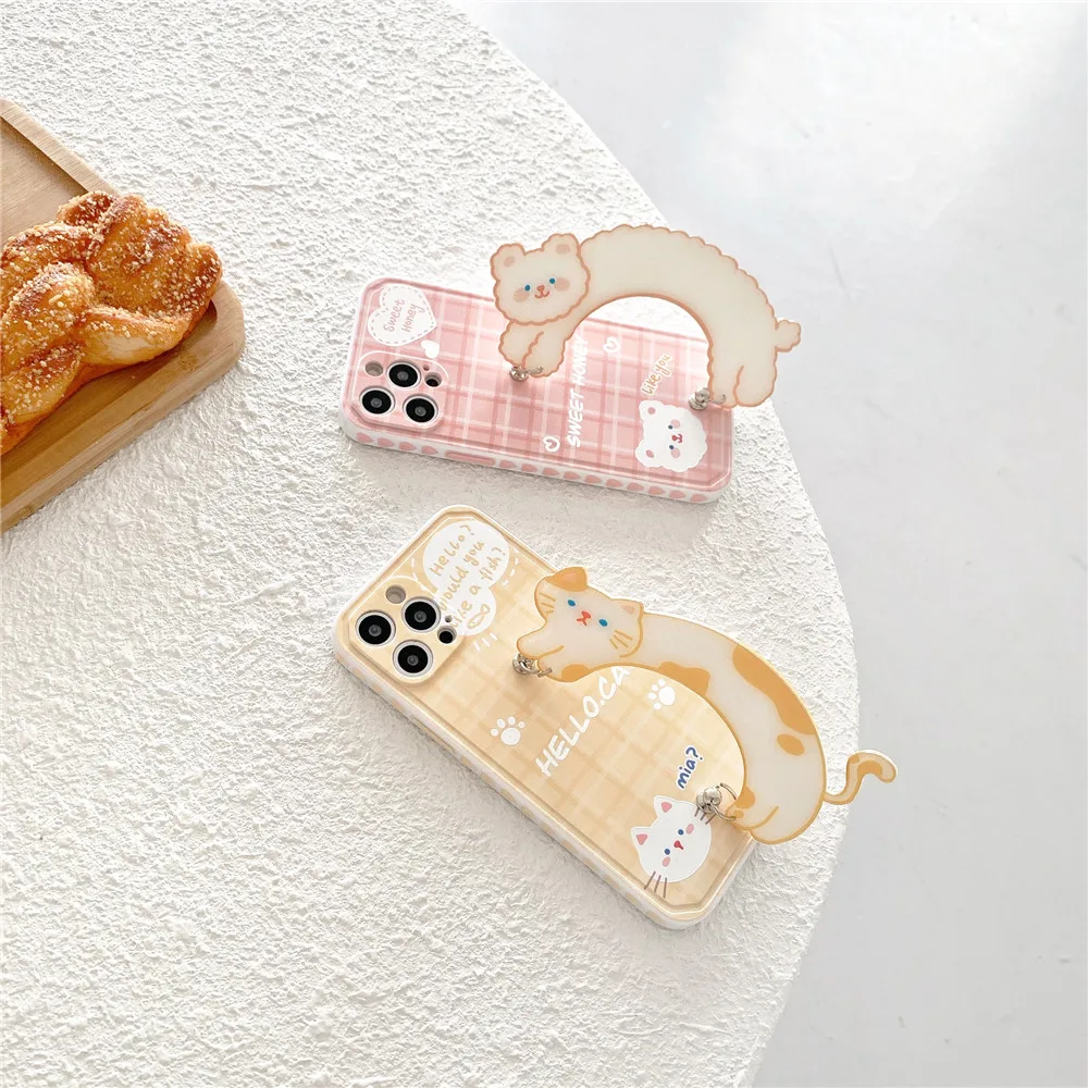 Милый Кот Браслет телефонный чехол для iphone 12 11 Pro Max 7 8 plus X XR XS SE2 мягкий силиконовый