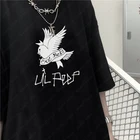 Летняя футболка lil peep хип-хоп певец свободная забавная печать букв Harajuku Свободные повседневные шикарные топы с коротким рукавом женская одежда