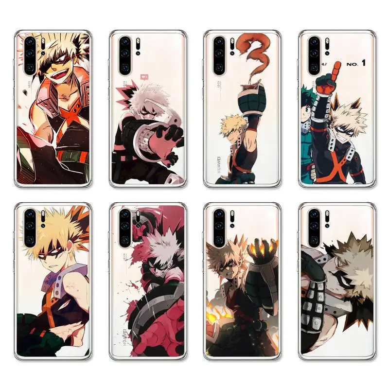 

My Hero Academia Bakugo Katsuki Phone Case For Huawei P Smart Z Y9 Y7 Prime Y6 Y5 2019 P20 P30 Pro P40 Lite Transparent Cover