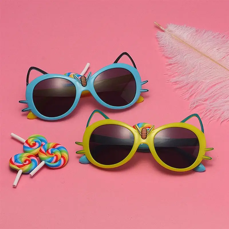 

6Pcs Cat Design Sunglasses Child Sunglasses Anti-UV Eyeglasses for Kids