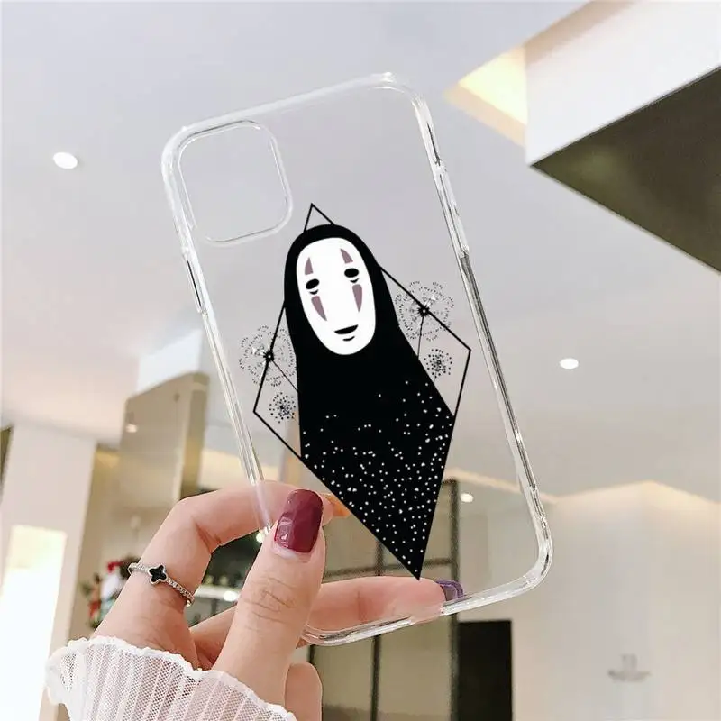 

Studio Ghibli No Face man Anime Phone Case Clear Transparent for iPhone 11 12 mini pro XS MAX 8 7 6 6S Plus X 5S SE XR 2020