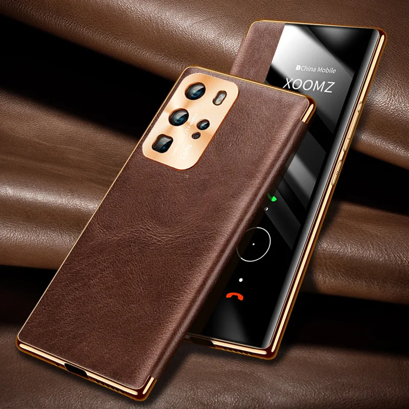 

Genuine Leather Phone Case Suitable for Huawei P40 /P40pro /P40 Pro plus Phone Case Genuine Leather Smart Flip