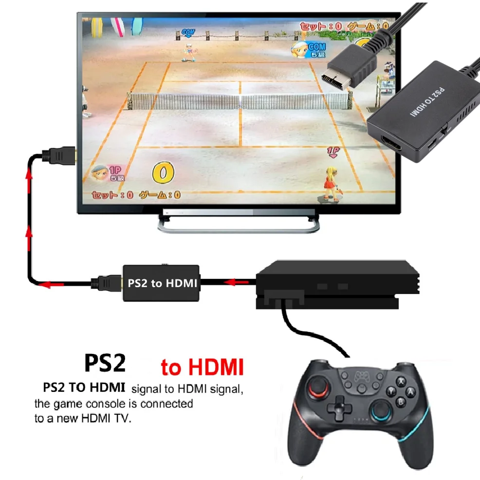 1080P PS2 к HDMI-совместимый аудио видео конвертер адаптер Поддержка для PS1/2/3 режима
