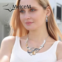 meicem 2021 hot womens fashion enamel zinc alloy necklaces statement necklaces choker trendy screw geometric necklace for women